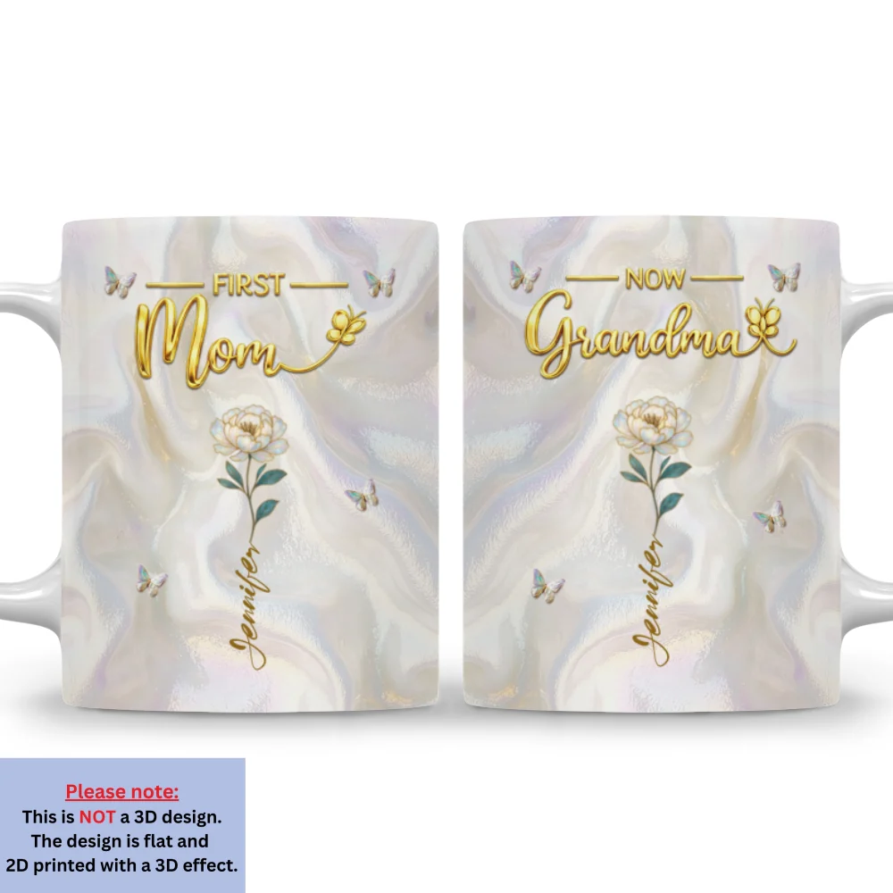 Flower Gift For Mom Grandma - Personalized Custom 3D Inflated Effect Mug - Image 9