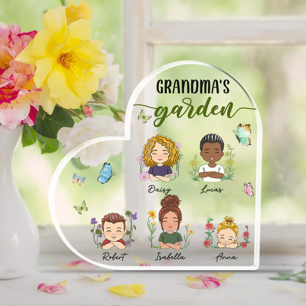 Flower Grandchildren - Personalized Custom Acrylic Plaque - Image 3