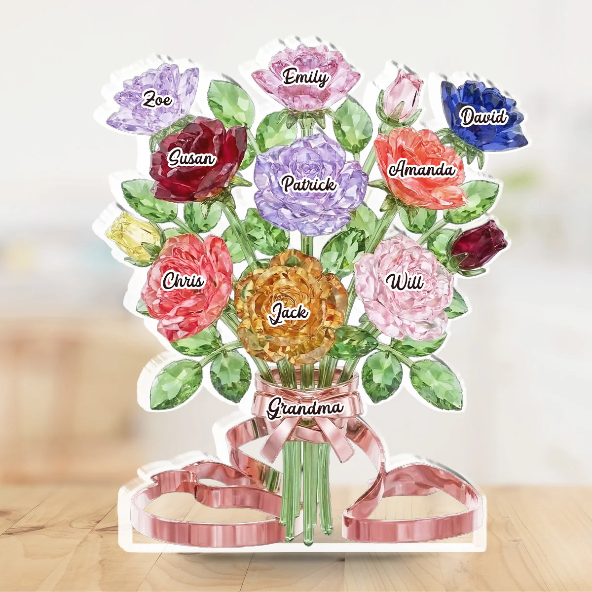 Flower Grandma - Personalized Custom Acrylic Plaque - Image 3