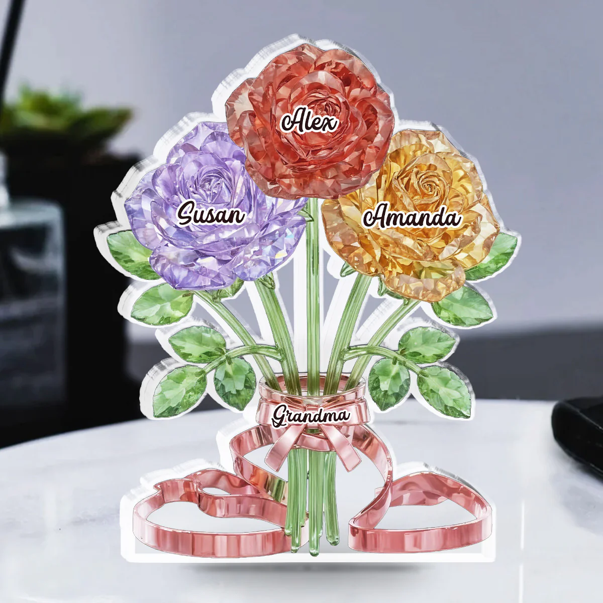 Flower Grandma - Personalized Custom Acrylic Plaque - Image 4