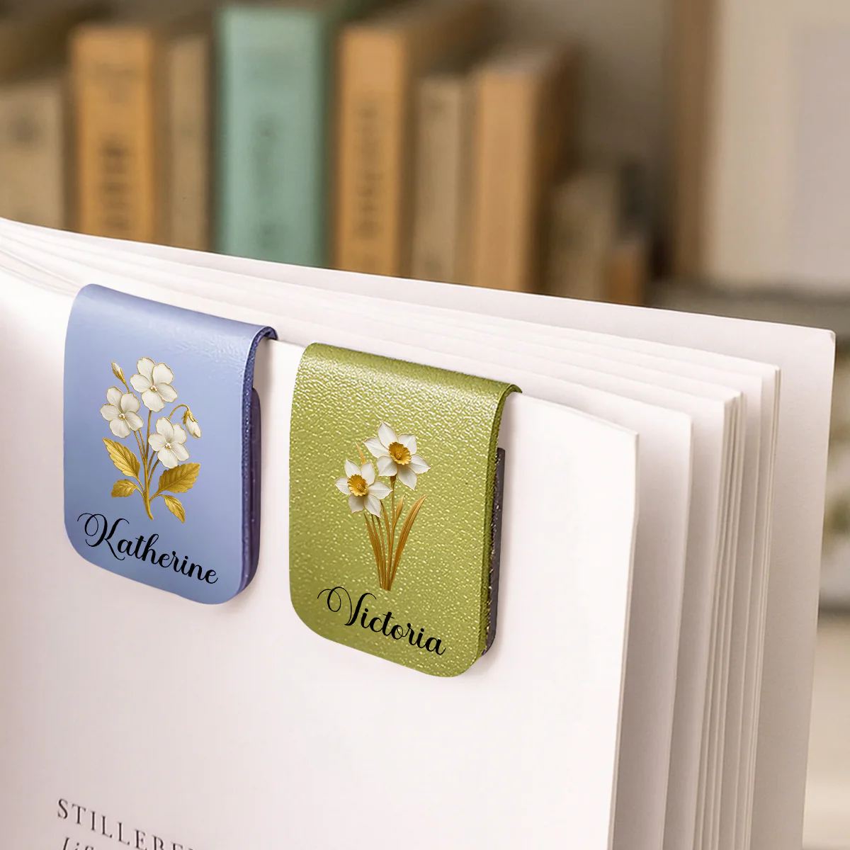 Flower Of The Month - Personalized Custom Leather Bookmark - Image 5
