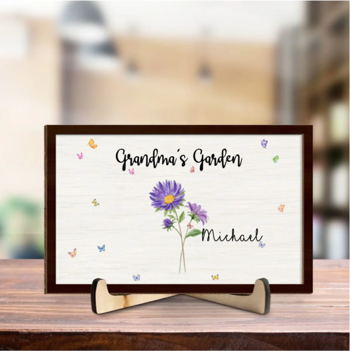 Flower With Family Names - Personalized Custom Wooden Plaque - Image 6