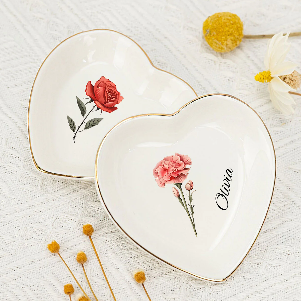 Flowers Are Loves Truest Language - Personalized Custom Jewelry Dish - Image 4