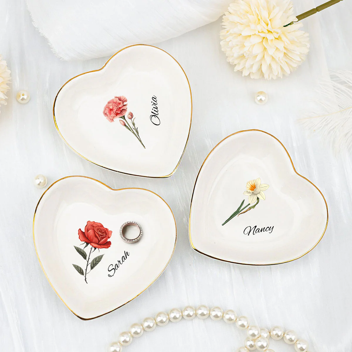 Flowers Are Loves Truest Language - Personalized Custom Jewelry Dish - Image 5