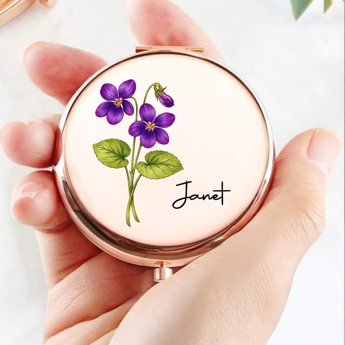 Flowers Bloom Where Beauty Lives - Personalized Custom Compact Mirror - Image 4