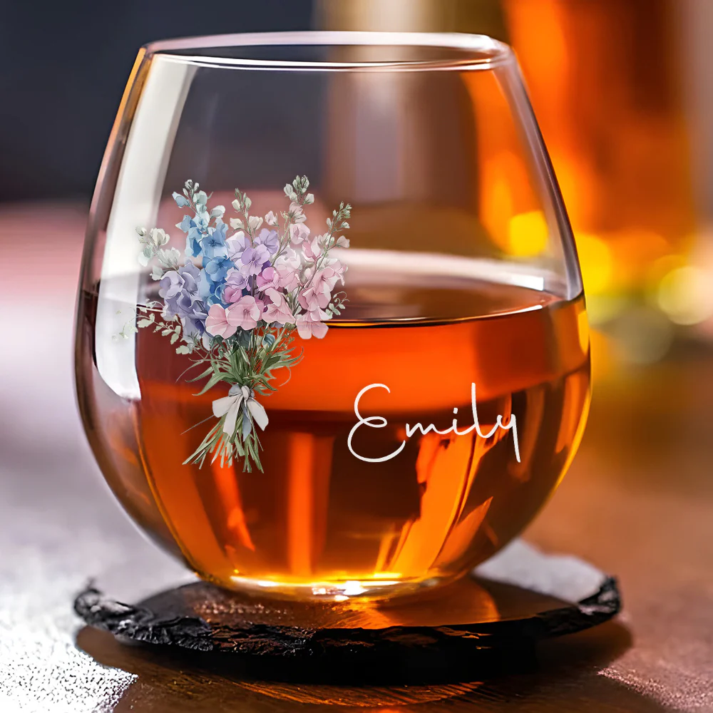 Flowers Do Not Tell They Show - Personalized Custom Wine Glass - Image 3