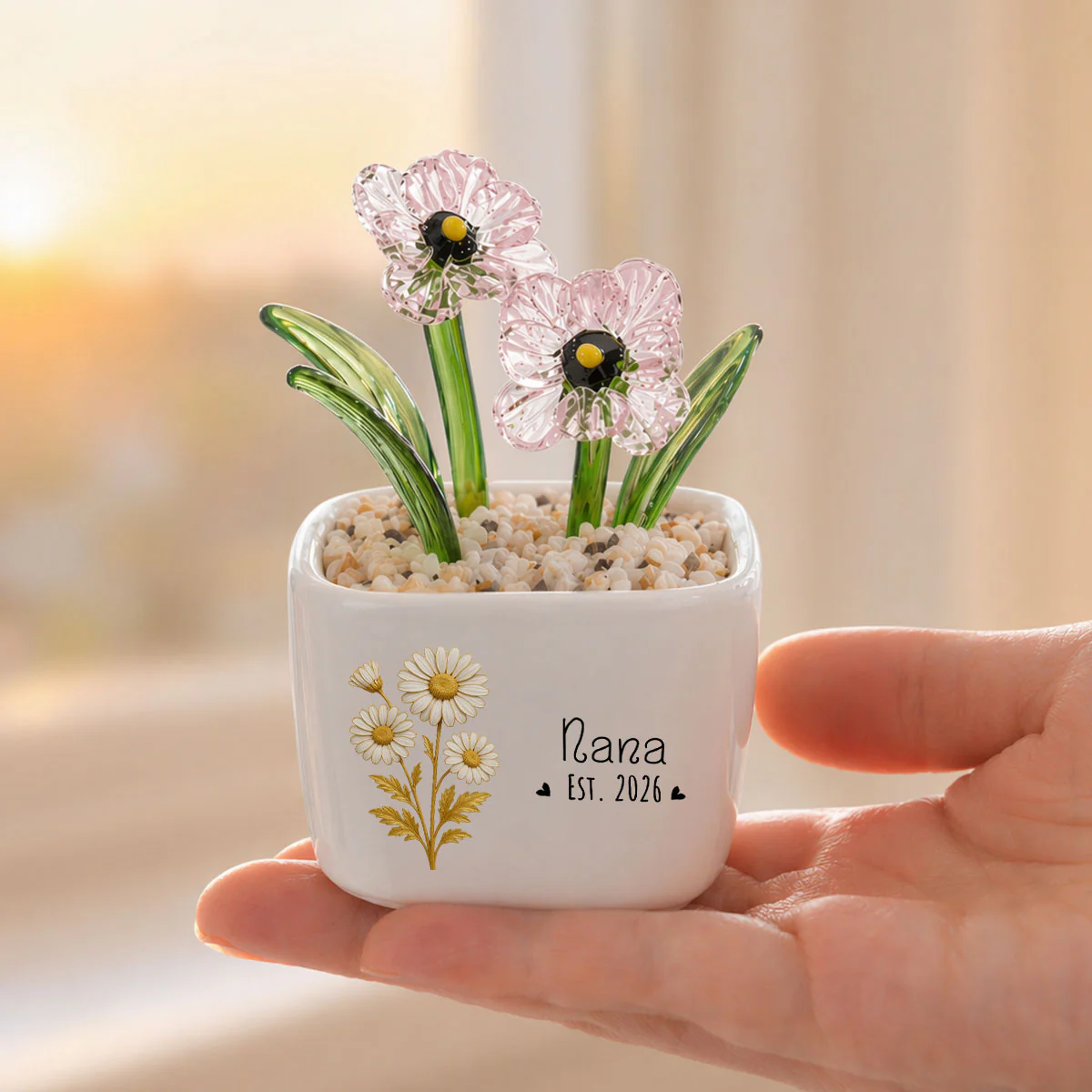 Flowers For Mom - Personalized Custom Glass Birth Month Flower - Image 4