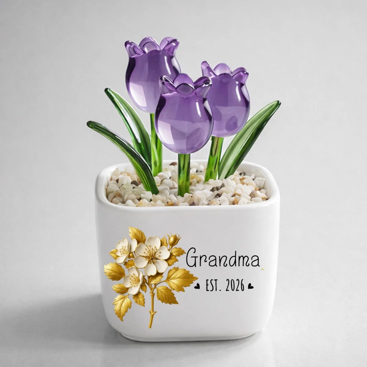 Flowers For The Best Mom Ever - Personalized Custom Glass Everlasting Tulips - Image 10