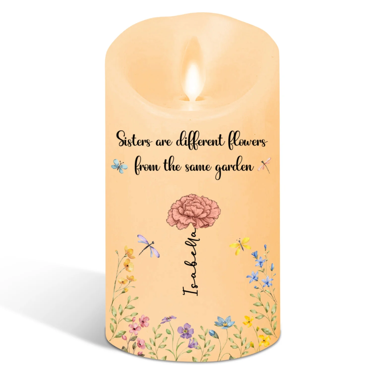 Flowers Friends - Personalized Custom LED Candle - Image 6