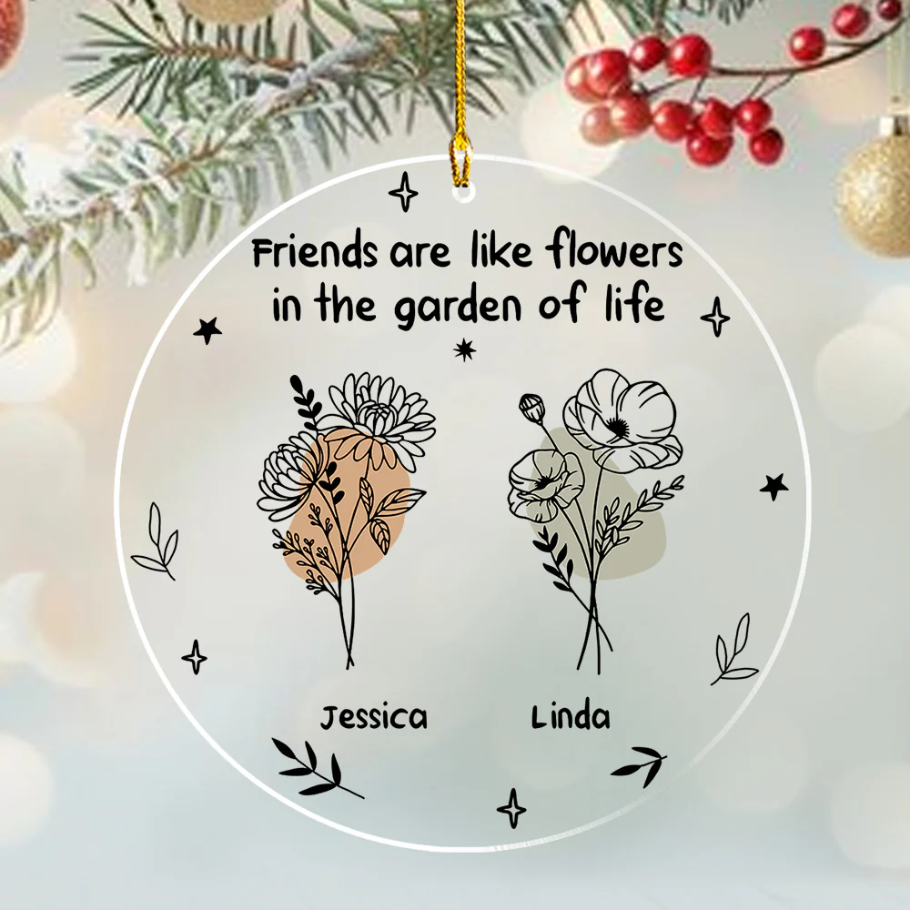 Flowers In The Garden Of Life - Personalized Custom Acrylic Ornament - Image 2