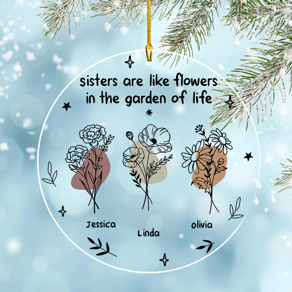 Flowers In The Garden Of Life - Personalized Custom Acrylic Ornament - Image 3