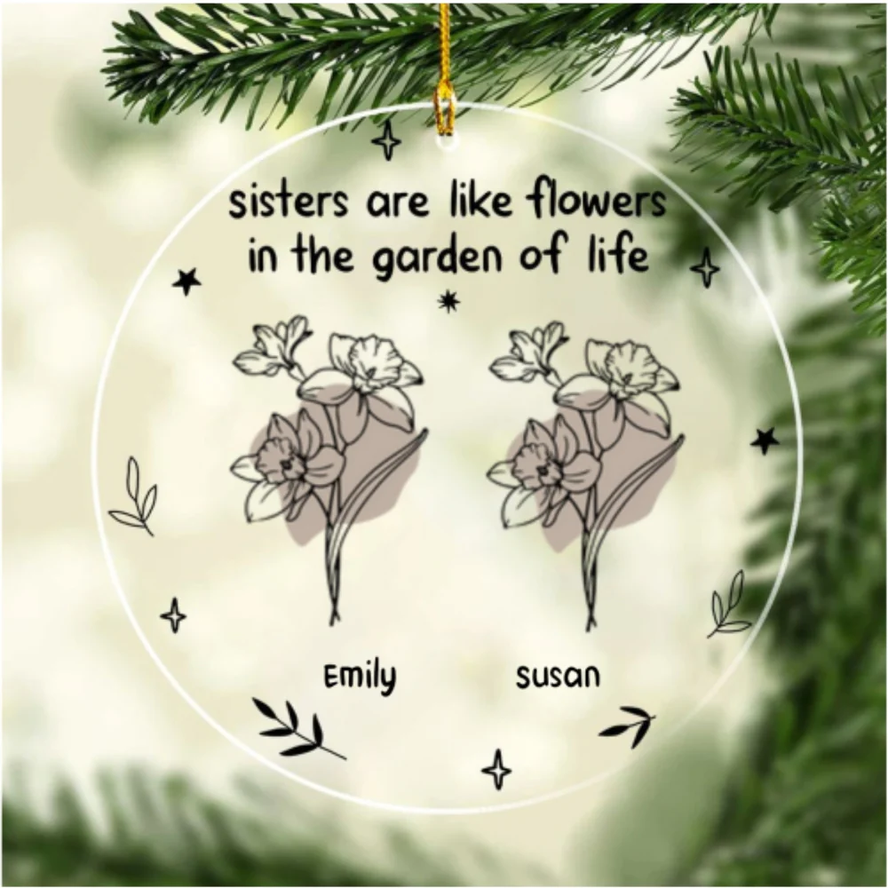 Flowers In The Garden Of Life - Personalized Custom Acrylic Ornament - Image 5
