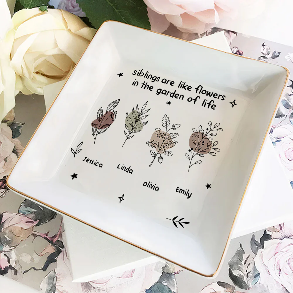 Flowers In The My Life - Personalized Custom Jewelry Dish - Image 3