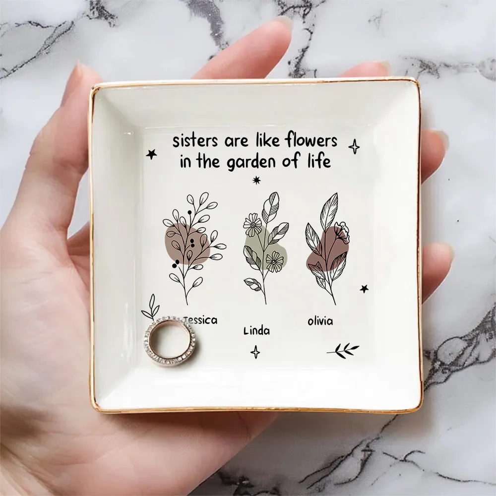 Flowers In The My Life - Personalized Custom Jewelry Dish - Image 4