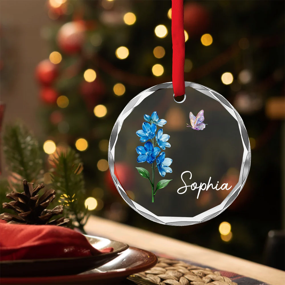 Flowers Lover - Personalized Custom Glass Ornament - Image 4