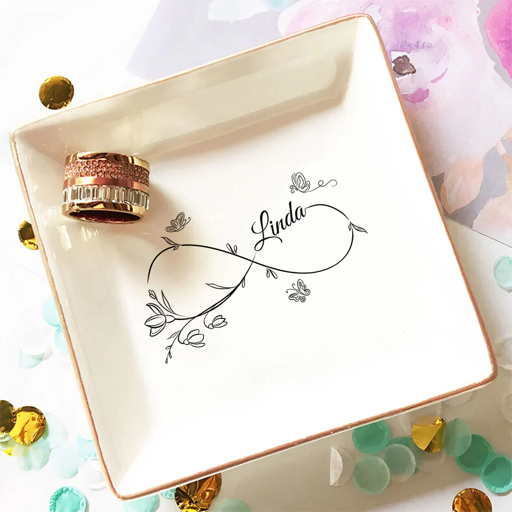 Flowers Need Time To Bloom - Personalized Custom Jewelry Dish - Image 3