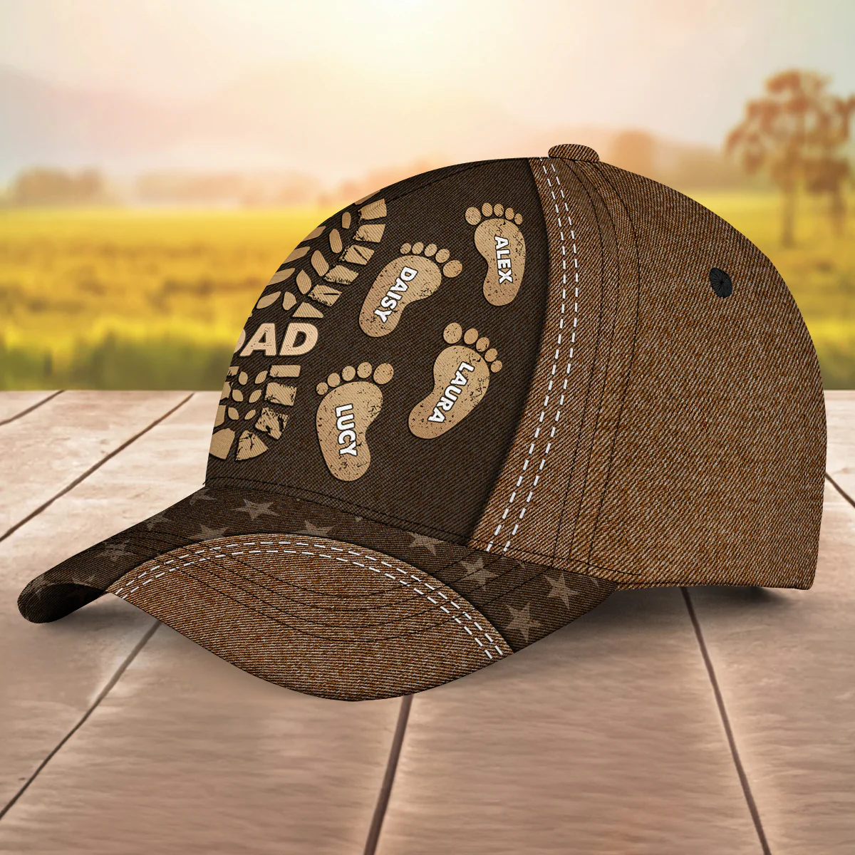 Follow Daddy Footsteps - Personalized Custom Classic Cap - Image 3