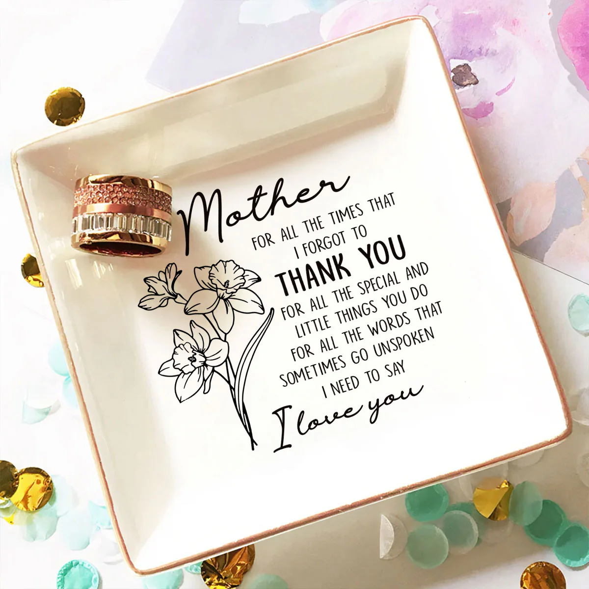 For All The Times That I Forgot To Thank You - Personalized Custom Jewelry Dish - Image 2