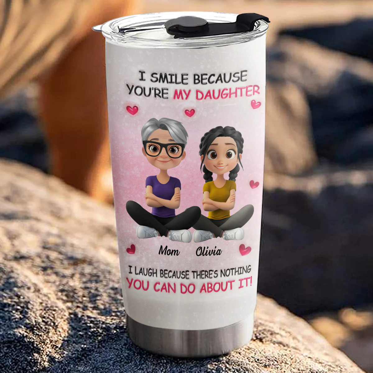 For Daughter - Personalized Custom 3D Inflated Effect Tumbler - Image 3