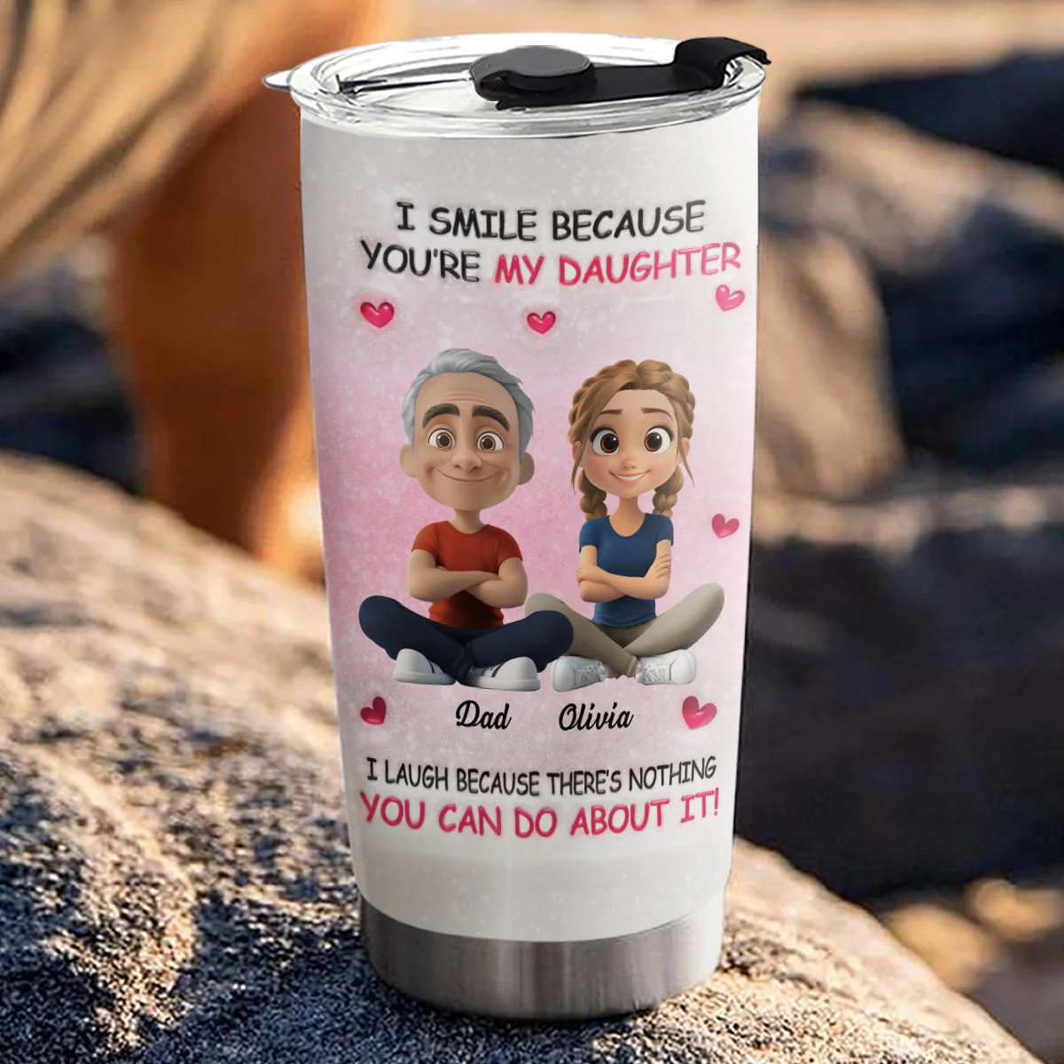 For Daughter - Personalized Custom 3D Inflated Effect Tumbler - Image 5