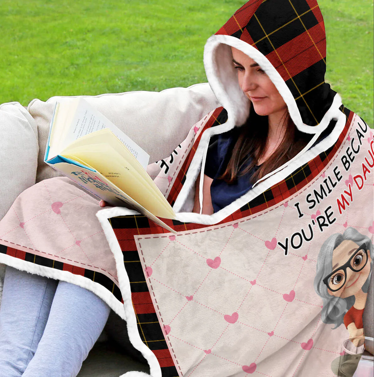 For Daughter - Personalized Custom Hooded Blanket - Image 3