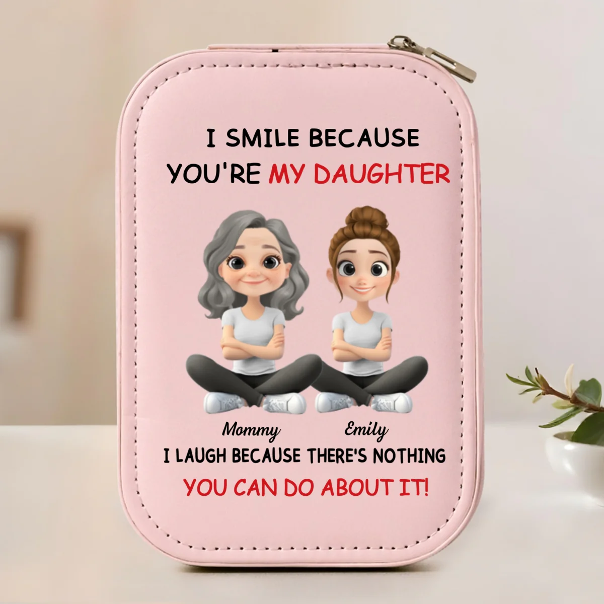For Daughter - Personalized Custom Jewelry Box With LED Mirror - Image 7