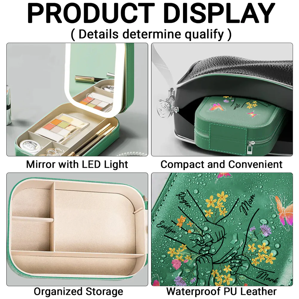 For My Mom - Personalized Custom Jewelry Box With LED Mirror - Image 4
