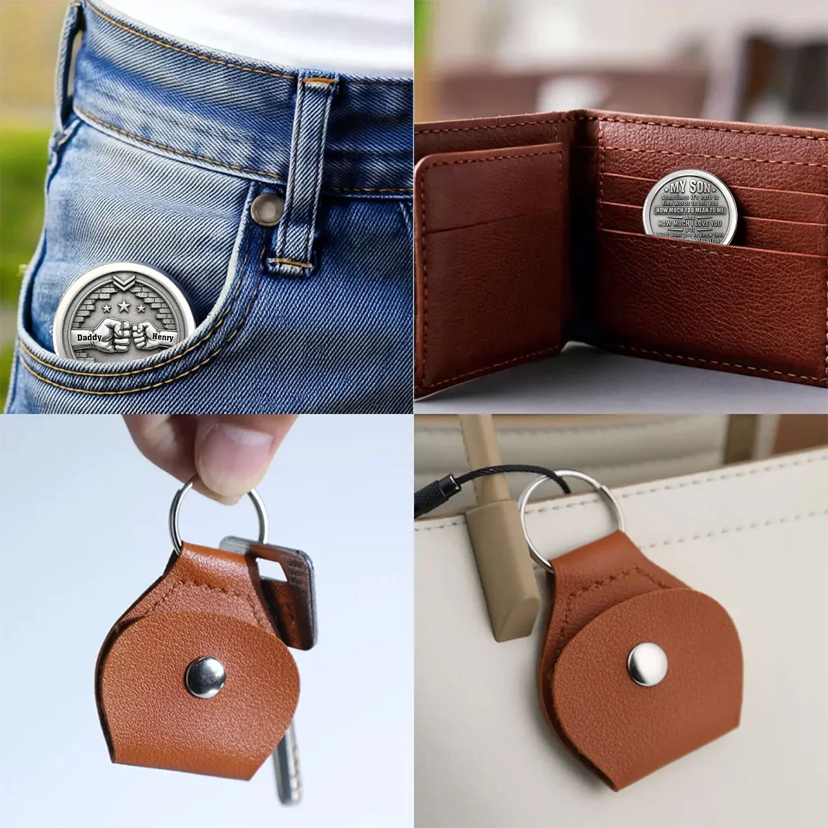 For My Son - Personalized Custom Pocket Hug - Image 4