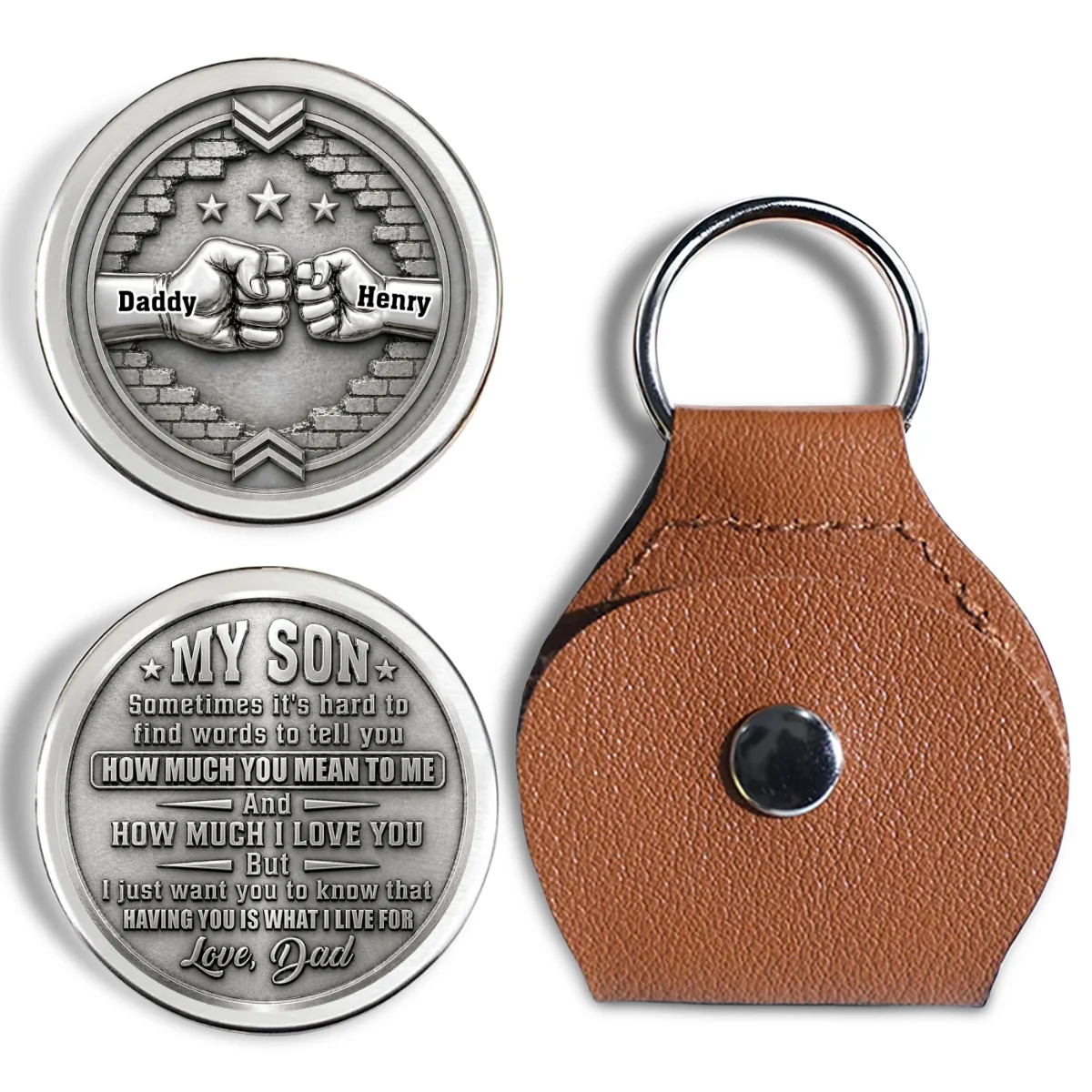 For My Son - Personalized Custom Pocket Hug - Image 6