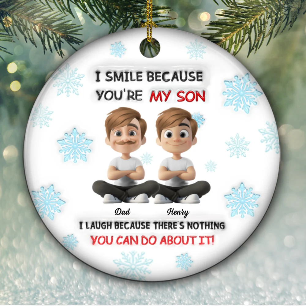 For Son - Personalized Custom 3D Inflated Effect Ceramic Ornament - Image 5