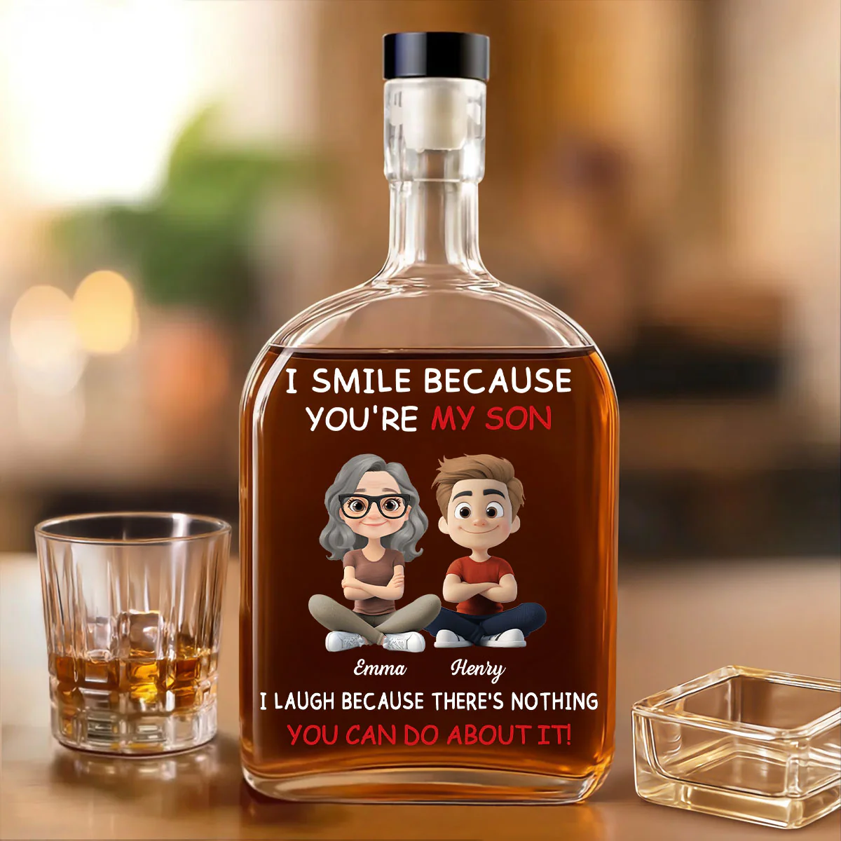 For Son - Personalized Custom Spirits Decanter - Image 2