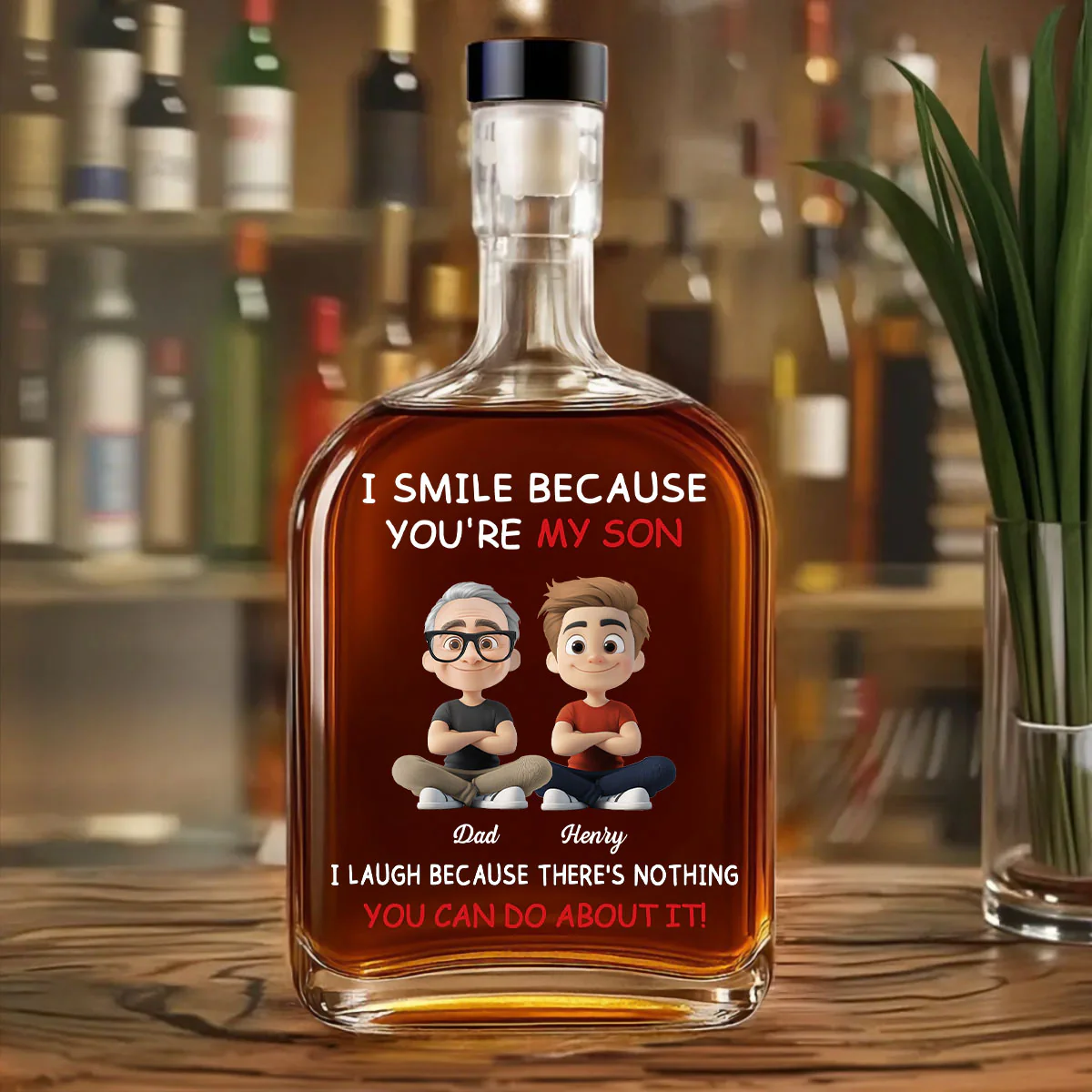 For Son - Personalized Custom Spirits Decanter - Image 3