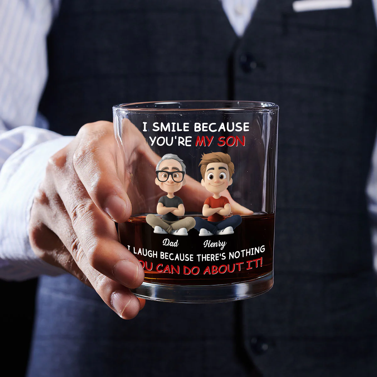 For Son - Personalized Custom Whiskey Glass - Image 5