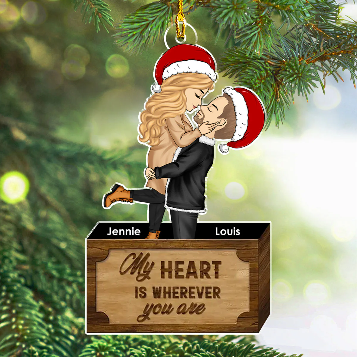 For The Best Partner - Personalized Custom Acrylic Ornament - Image 2
