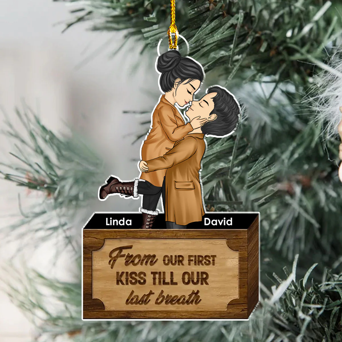 For The Best Partner - Personalized Custom Acrylic Ornament - Image 3