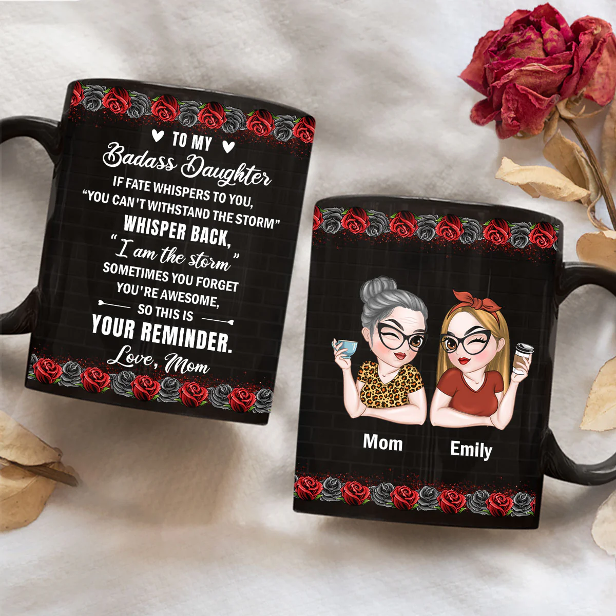 For The Strongest Daughter - Personalized Custom Coffee Mug - Image 3