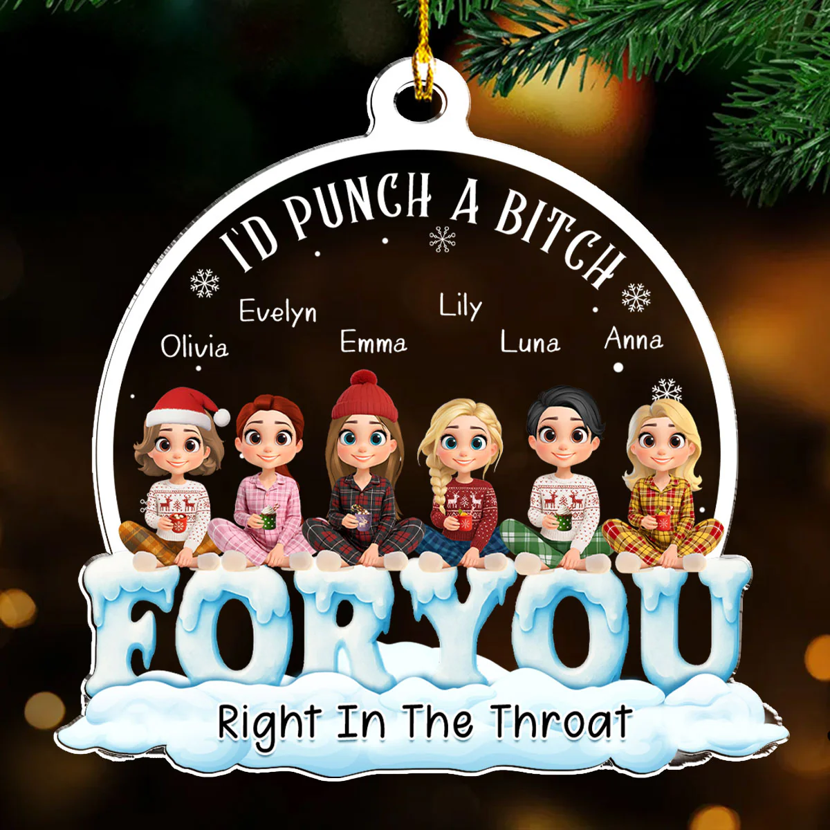 For You Bestie - Personalized Custom Acrylic Ornament - Image 5