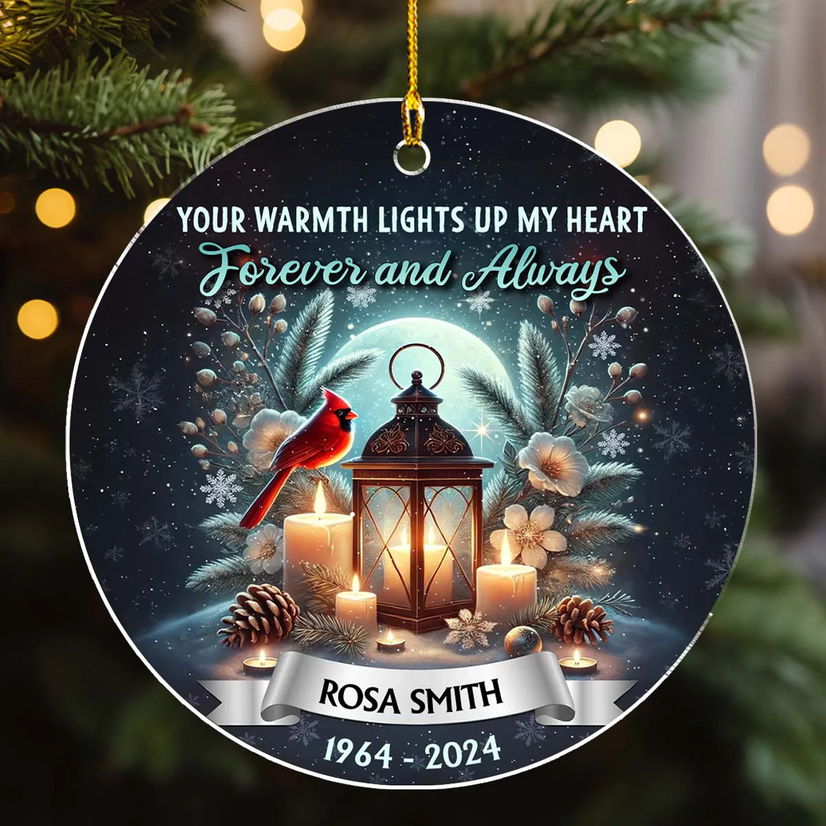 Forever And Always - Personalized Custom Acrylic Ornament - Image 2