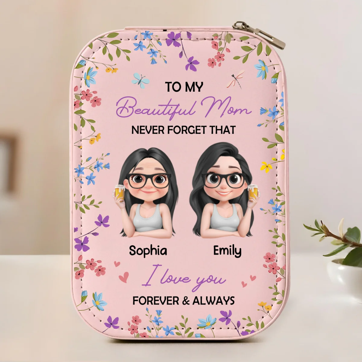 Forever And Always - Personalized Custom Jewelry Box With LED Mirror - Image 9