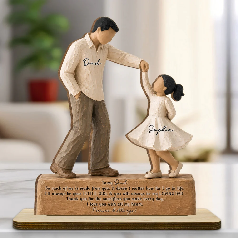 Forever And Always Your Little Girl - Personalized Custom 2-Layer Wood Plaque With Flat Base - Image 6