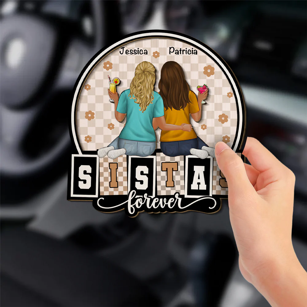 Forever Be My Sister Bestie - Personalized Custom Car Visor Clip - Image 2