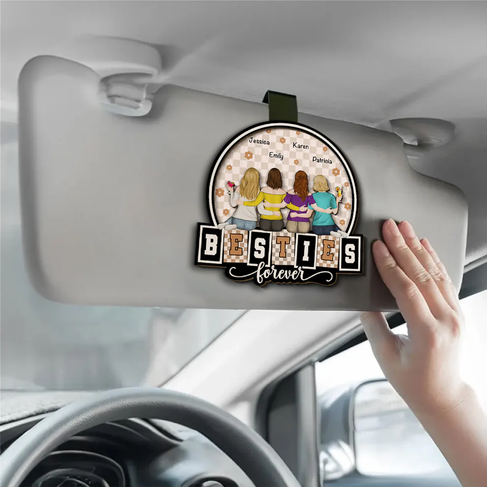Forever Be My Sister Bestie - Personalized Custom Car Visor Clip - Image 3