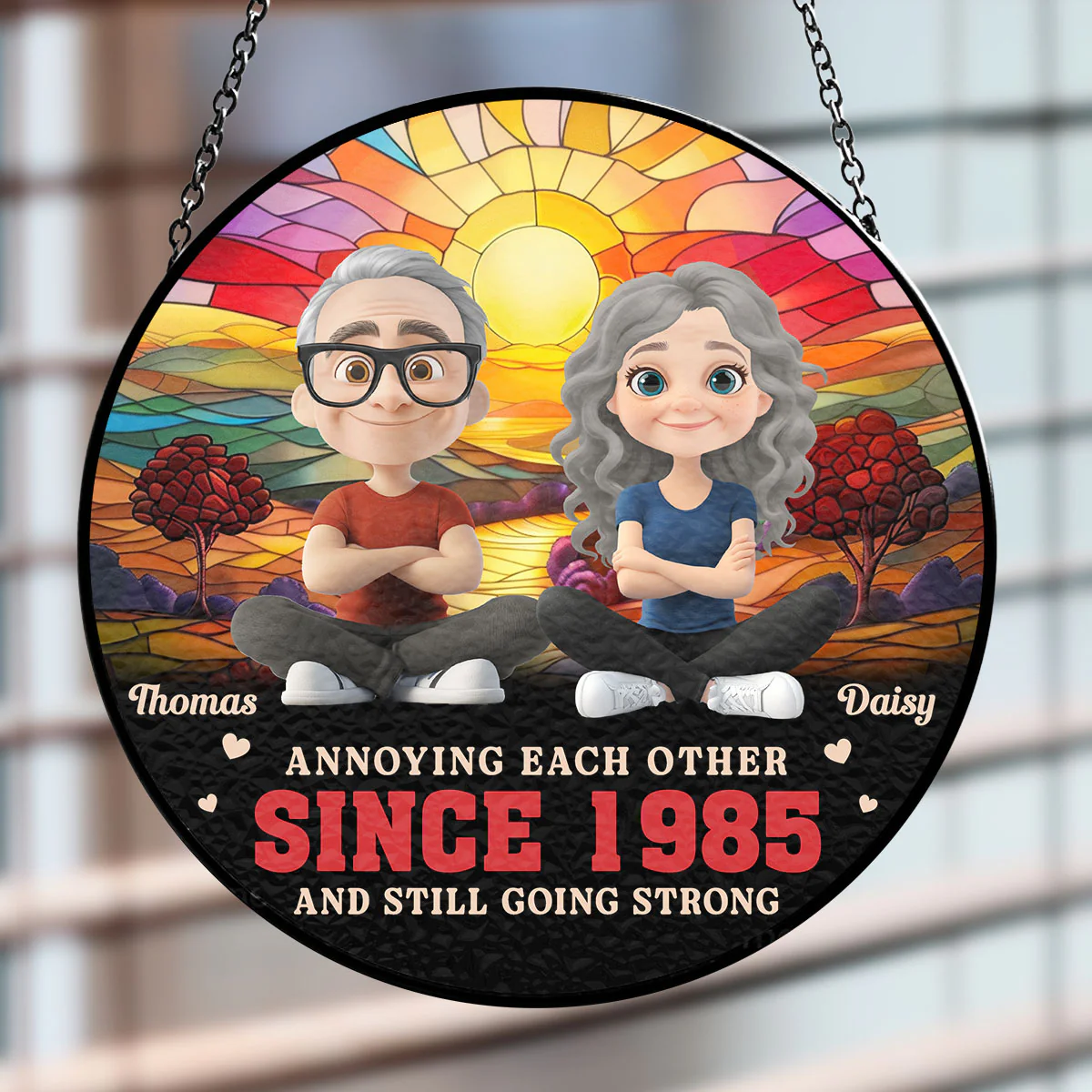 Forever Beside You - Personalized Custom Window Hanging Suncatcher - Image 4