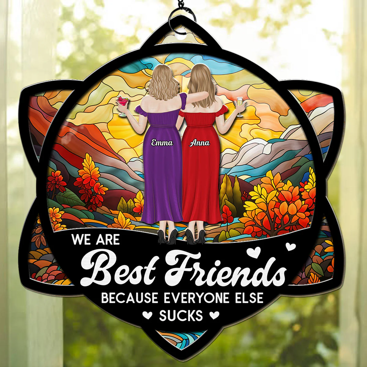 Forever Best Besties - Personalized Custom Suncatcher - Image 3