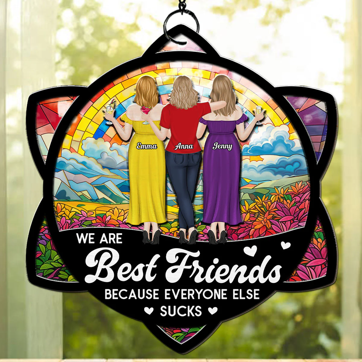 Forever Best Besties - Personalized Custom Suncatcher - Image 4