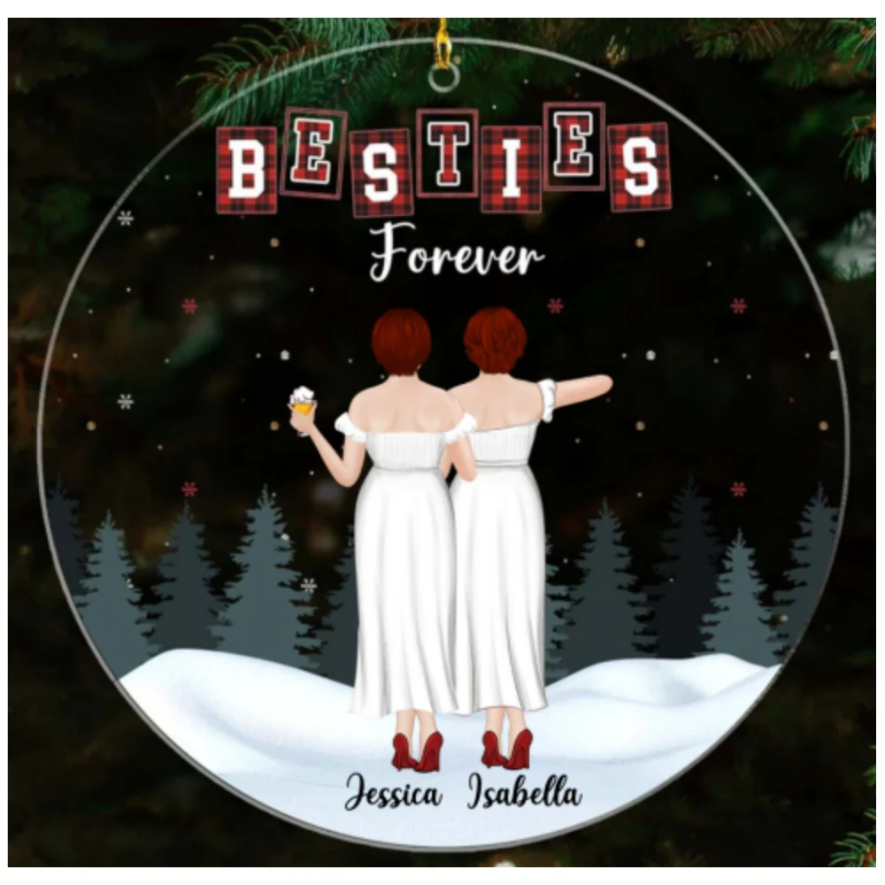 Forever Besties - Personalized Custom Acrylic Ornament - Image 5