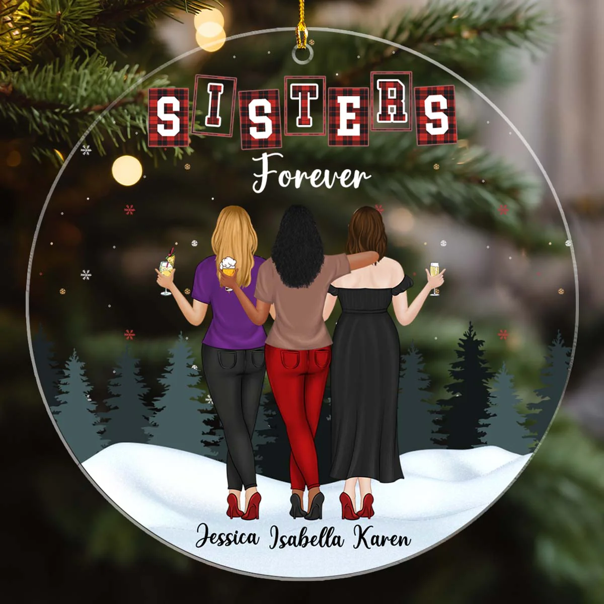 Forever Besties - Personalized Custom Acrylic Ornament - Image 7