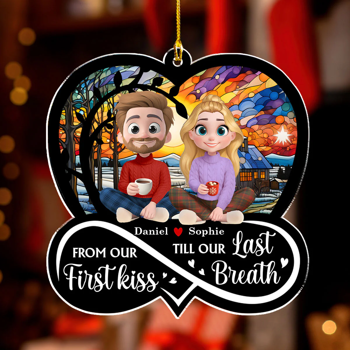 Forever By Your Side - Personalized Custom Acrylic Ornament - Image 2