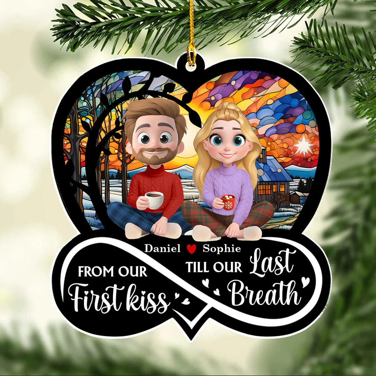 Forever By Your Side - Personalized Custom Acrylic Ornament - Image 3