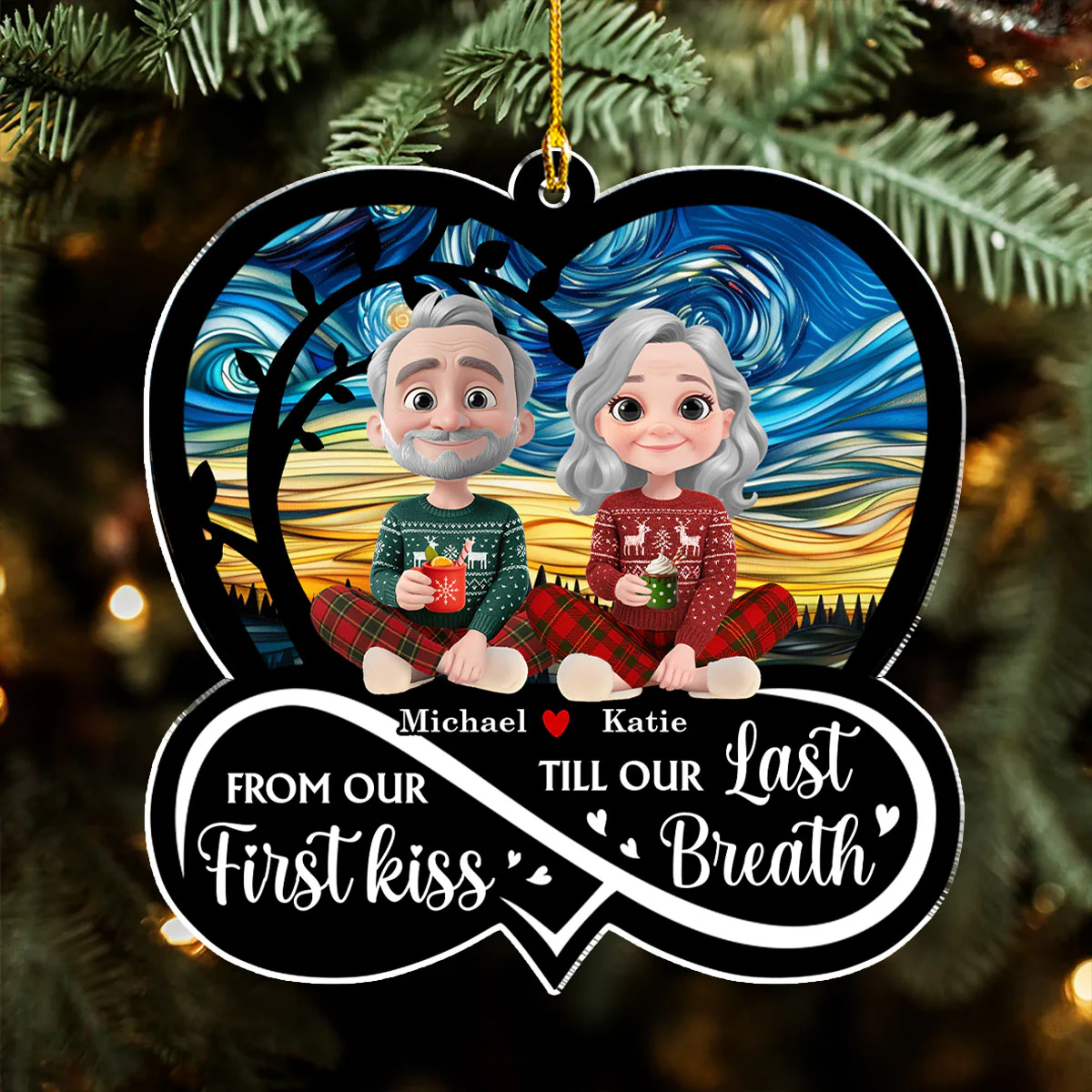 Forever By Your Side - Personalized Custom Acrylic Ornament - Image 4